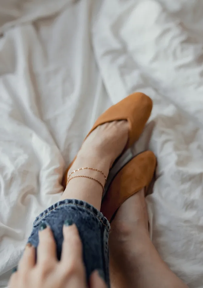 Flattened Rolo Chain Anklet Gold Hey Happiness PreStyled Sets Flattened Rolo Chain Anklet Gold Hey Happiness PreStyled Sets