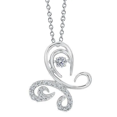GB 2 Carats Round Natural Earth Mined Diamond Butterfly Pendant Sparkling Gold Fine Jewelry Necklaces GB 2 Carats Round Natural Earth Mined Diamond Butterfly Pendant Sparkling Gold Fine Jewelry Necklaces