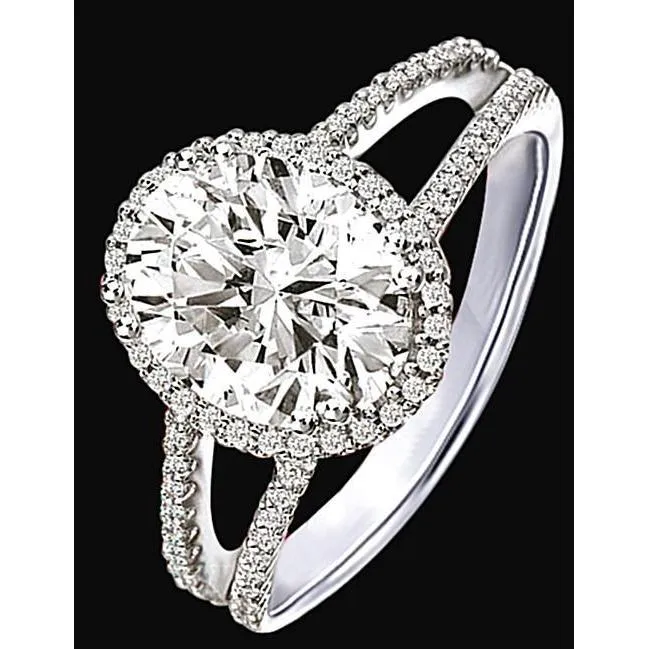 GB 990 Carat Halo Lab Grown Diamonds Engagement Ring Double Shank White Gold 14K Rings GB 990 Carat Halo Lab Grown Diamonds Engagement Ring Double Shank White Gold 14K Rings