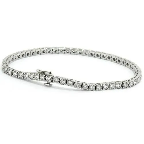 GB Bracelets 6 Carats Round Natural Earth Mined Diamond Tennis Bracelet White Gold 14K Prong Set GB Bracelets 6 Carats Round Natural Earth Mined Diamond Tennis Bracelet White Gold 14K Prong Set