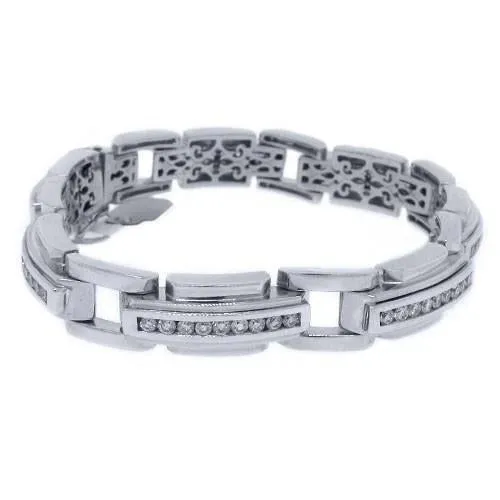 GB Bracelets Brilliant Cut Natural Earth Mined Diamond Men Bracelet White Gold Jewelry 6 Carats GB Bracelets Brilliant Cut Natural Earth Mined Diamond Men Bracelet White Gold Jewelry 6 Carats