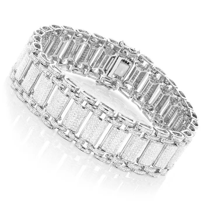 GB Bracelets Gorgeous Round 43 Carats Natural Earth Mined Diamond Men Bracelet White Gold 14K GB Bracelets Gorgeous Round 43 Carats Natural Earth Mined Diamond Men Bracelet White Gold 14K