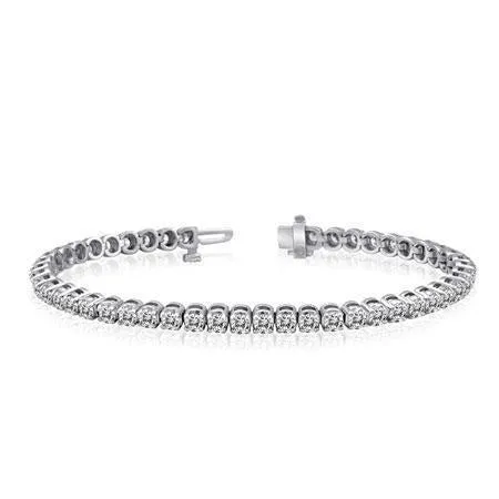 GB Bracelets Real Natural Earth Mined Diamond Round Cut Bracelet White Gold 14K 5 Carats GB Bracelets Real Natural Earth Mined Diamond Round Cut Bracelet White Gold 14K 5 Carats