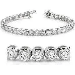 GB Bracelets Round Natural Earth Mined Diamond Tennis Bracelet White Gold 14K Women Jewelry 575 Ct GB Bracelets Round Natural Earth Mined Diamond Tennis Bracelet White Gold 14K Women Jewelry 575 Ct