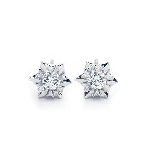 GB Earrings 1 Carat Round Brilliant Cut Natural Earth Mined Diamond Stud Earrings 14K White Gold GB Earrings 1 Carat Round Brilliant Cut Natural Earth Mined Diamond Stud Earrings 14K White Gold