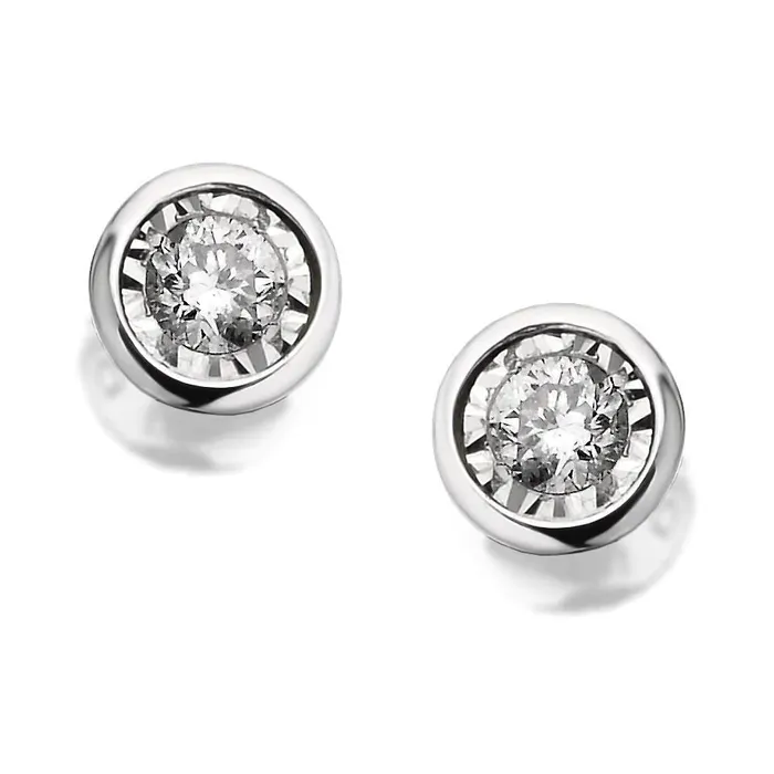 GB Earrings 2 Ct Bezel Set Round Cut Stud Earrings Natural Earth Mined Diamond Cut Mounting White Gold GB Earrings 2 Ct Bezel Set Round Cut Stud Earrings Natural Earth Mined Diamond Cut Mounting White Gold