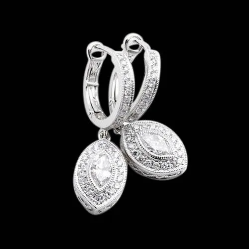 GB Earrings 3 Carat Natural Earth Mined Diamonds Earring Pair Dangle Style Earring White Gold New GB Earrings 3 Carat Natural Earth Mined Diamonds Earring Pair Dangle Style Earring White Gold New