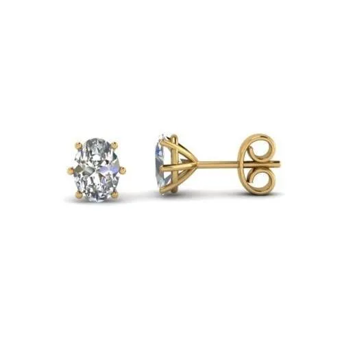 GB Earrings Oval Cut F Vs1 250 Carats Natural Earth Mined Diamonds Studs Earrings Gold Yellow 14K GB Earrings Oval Cut F Vs1 250 Carats Natural Earth Mined Diamonds Studs Earrings Gold Yellow 14K
