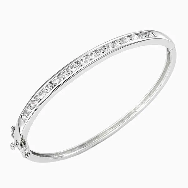 GB Earrings Round Natural Earth Mined Diamond Ladies Bangle 255 Carats White Gold 14K GB Earrings Round Natural Earth Mined Diamond Ladies Bangle 255 Carats White Gold 14K