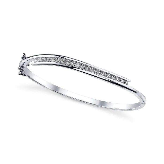 GB Earrings Sparkling Round Natural Earth Mined Diamond Ladies Bangle 5 Ct White Gold GB Earrings Sparkling Round Natural Earth Mined Diamond Ladies Bangle 5 Ct White Gold