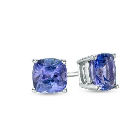 GB Earrings Tanzanite Women Studs Earrings 4 Carats Prong Set Gold White 14K GB Earrings Tanzanite Women Studs Earrings 4 Carats Prong Set Gold White 14K