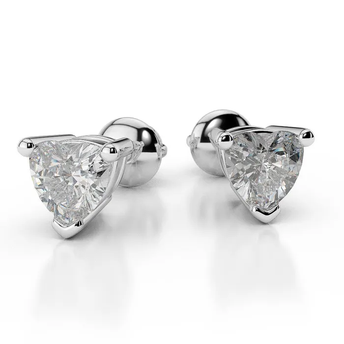 GB Heart Shape 300 Carats Natural Earth Mined Diamonds Women Studs Earrings White Gold 14K Earrings GB Heart Shape 300 Carats Natural Earth Mined Diamonds Women Studs Earrings White Gold 14K Earrings