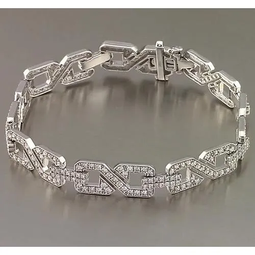 GB Men Natural Earth Mined Diamond Bracelet Prong Set 9 Carats White Gold Jewelry 14K New Bracelets GB Men Natural Earth Mined Diamond Bracelet Prong Set 9 Carats White Gold Jewelry 14K New Bracelets