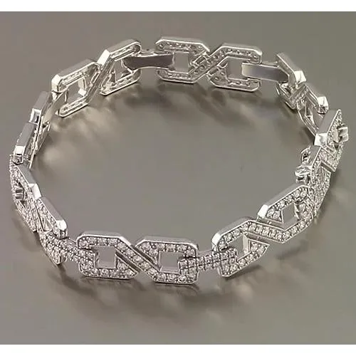 GB Men Natural Earth Mined Diamond Bracelet Prong Set 9 Carats White Gold Jewelry 14K New Bracelets GB Men Natural Earth Mined Diamond Bracelet Prong Set 9 Carats White Gold Jewelry 14K New Bracelets