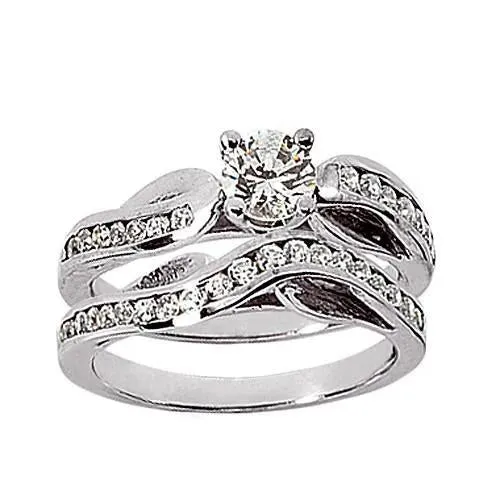 GB Natural Earth Mined Diamond Engagement Ring Set 190 Carats White Gold 14K Rings GB Natural Earth Mined Diamond Engagement Ring Set 190 Carats White Gold 14K Rings