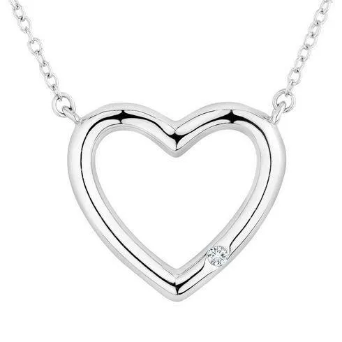 GB Necklaces 050 Carats Round Brilliant Cut Natural Earth Mined Diamond Heart Pendant 14K White Gold GB Necklaces 050 Carats Round Brilliant Cut Natural Earth Mined Diamond Heart Pendant 14K White Gold