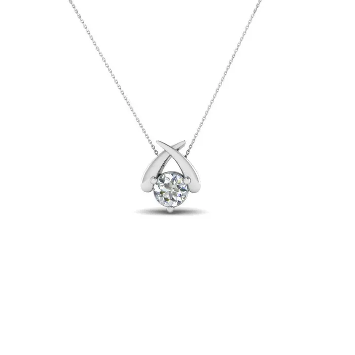 GB Necklaces 1 Carat Solitaire Round Cut Natural Earth Mined Diamond Pendant Necklace GB Necklaces 1 Carat Solitaire Round Cut Natural Earth Mined Diamond Pendant Necklace
