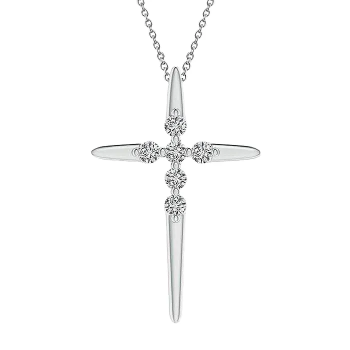 GB Necklaces Natural Earth Mined Diamond Cross Pendant Necklace 210 Ct White Gold 14K Women Jewelry GB Necklaces Natural Earth Mined Diamond Cross Pendant Necklace 210 Ct White Gold 14K Women Jewelry