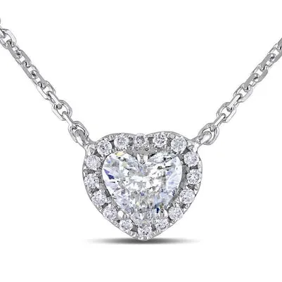 GB Necklaces Round Genuine Natural Earth Mined Diamond Heart Shaped Pendant Necklace 360 Carat White Gold 14K GB Necklaces Round Genuine Natural Earth Mined Diamond Heart Shaped Pendant Necklace 360 Carat White Gold 14K