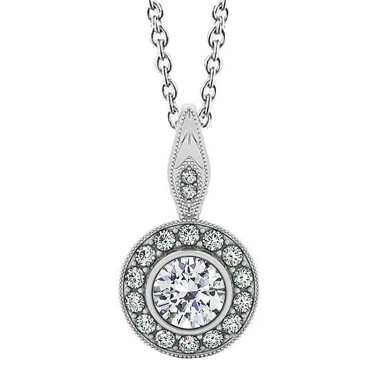 GB Necklaces Round Natural Earth Mined Diamond 150 Carat Pendant Necklace Without Chain White Gold 14K GB Necklaces Round Natural Earth Mined Diamond 150 Carat Pendant Necklace Without Chain White Gold 14K
