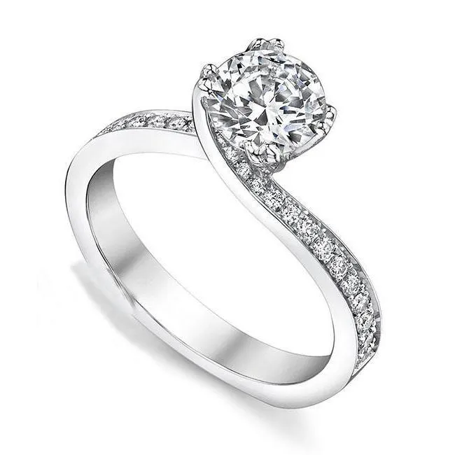 GB Rings 270 Carats Natural Earth Mined Diamond Ring With Accents Twisted Shank White Gold 14K GB Rings 270 Carats Natural Earth Mined Diamond Ring With Accents Twisted Shank White Gold 14K