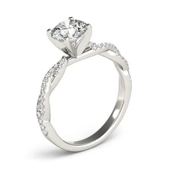 GB Rings 2 Carats Round Natural Earth Mined Diamonds Solitaire With Accents Ring Gold White 14K GB Rings 2 Carats Round Natural Earth Mined Diamonds Solitaire With Accents Ring Gold White 14K