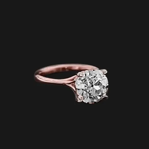 GB Rings 2 Ct Old Miner Natural Earth Mined Diamond Interlocking Solitaire Ring