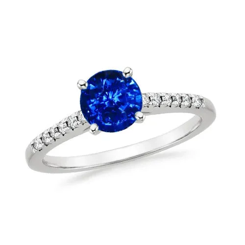 GB Rings 320 Ct Sri Lankan Sapphire And Natural Earth Mined Diamonds Ring Gold 14K 4 Prong Set GB Rings 320 Ct Sri Lankan Sapphire And Natural Earth Mined Diamonds Ring Gold 14K 4 Prong Set