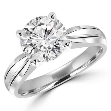 GB Rings Round Cut Solitaire Natural Earth Mined Diamond Wedding Ring 225 Carats White Gold 14K GB Rings Round Cut Solitaire Natural Earth Mined Diamond Wedding Ring 225 Carats White Gold 14K