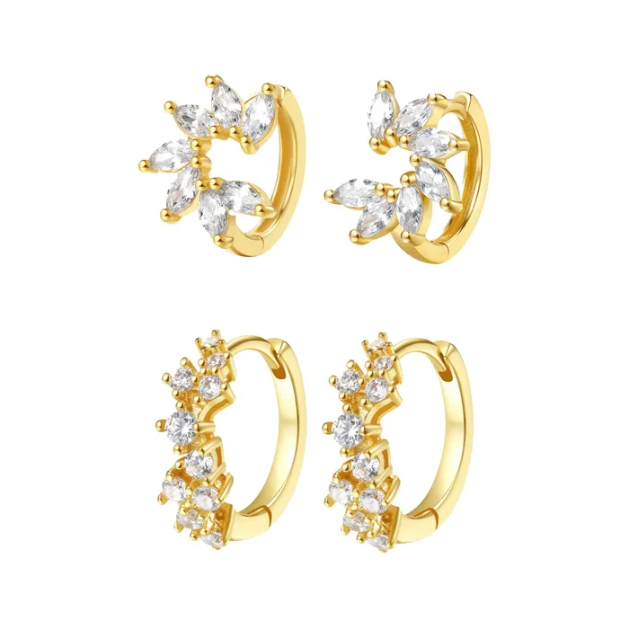 Glitter Duo Earrings Set Sterling Silver Hey Happiness Earrings