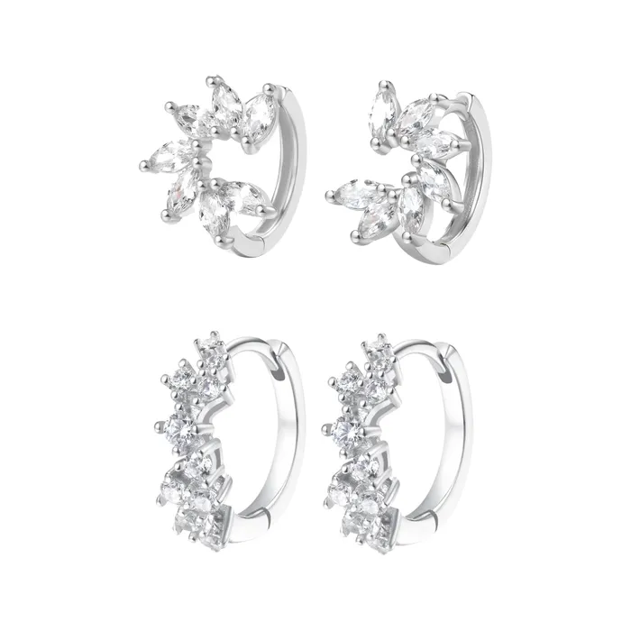 Glitter Duo Earrings Set Sterling Silver Hey Happiness Earrings Glitter Duo Earrings Set Sterling Silver Hey Happiness Earrings