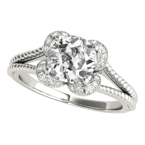 Halo Round Old Mine Cut Natural Earth Mined Diamond Ring Rope Style 4 Carats Split Shank HarryChadEntcom Rings Halo Round Old Mine Cut Natural Earth Mined Diamond Ring Rope Style 4 Carats Split Shank HarryChadEntcom Rings