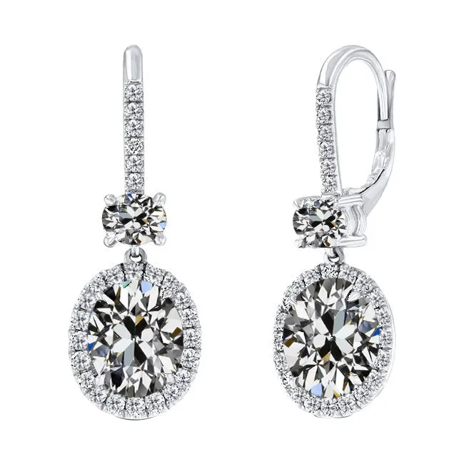 HarryChadEntcom 550 Carats Halo Natural Diamond Oval Round Old Miner Dangle Earrings Earrings HarryChadEntcom 550 Carats Halo Natural Diamond Oval Round Old Miner Dangle Earrings Earrings