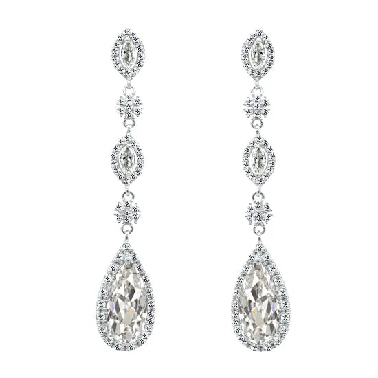 HarryChadEntcom Earrings Ladies Dangle Earrings Pear Marquise Old Cut Jewelry 4 Ct Genuine Diamond HarryChadEntcom Earrings Ladies Dangle Earrings Pear Marquise Old Cut Jewelry 4 Ct Genuine Diamond