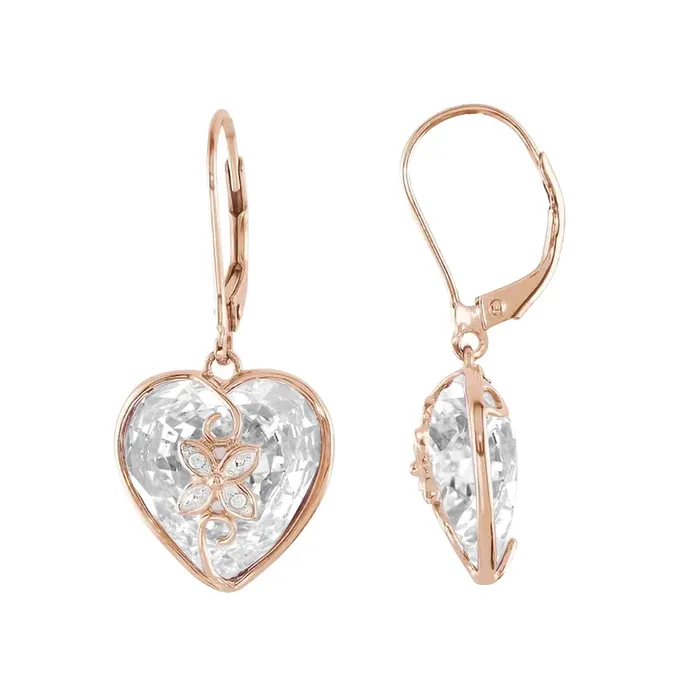 HarryChadEntcom Earrings Real Diamond Heart Old Mine Cut Leverback Earrings 6 Carats 14K Rose Gold HarryChadEntcom Earrings Real Diamond Heart Old Mine Cut Leverback Earrings 6 Carats 14K Rose Gold