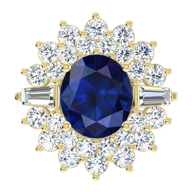 HarryChadEntcom Genuine Sapphire and Diamond Cocktail Ring Rings