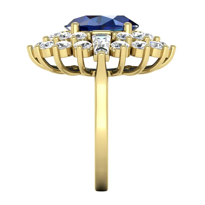 HarryChadEntcom Genuine Sapphire and Diamond Cocktail Ring Rings