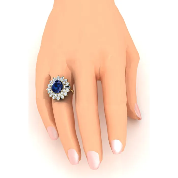 HarryChadEntcom Genuine Sapphire and Diamond Cocktail Ring Rings
