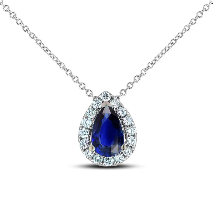 HarryChadEntcom Halo Pear Ceylon Sapphire Round Natural Earth Mined Diamond Pendant 250 Carats Necklaces HarryChadEntcom Halo Pear Ceylon Sapphire Round Natural Earth Mined Diamond Pendant 250 Carats Necklaces