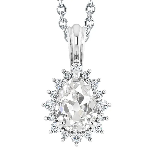 HarryChadEntcom Necklaces Halo Round Real Natural Earth Mined Diamond Pendant Flower Style Pear Old Miner 4 Carats Slide HarryChadEntcom Necklaces Halo Round Real Natural Earth Mined Diamond Pendant Flower Style Pear Old Miner 4 Carats Slide