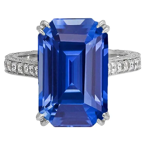 HarryChadEntcom Rings Antique Style Natural Earth Mined Diamond Ring Emerald Blue Sapphire 8 Carats Pave Accents HarryChadEntcom Rings Antique Style Natural Earth Mined Diamond Ring Emerald Blue Sapphire 8 Carats Pave Accents