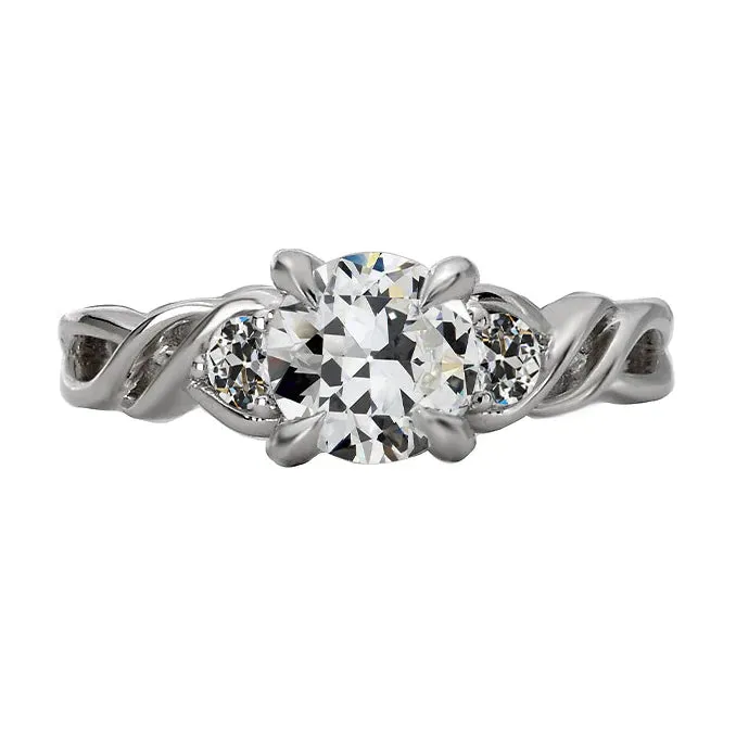 HarryChadEntcom Rings Eagle Claw Prongs 3 Stone Ring Old Miner Natural Earth Mined Diamond Twisted Shank 4 Ct HarryChadEntcom Rings Eagle Claw Prongs 3 Stone Ring Old Miner Natural Earth Mined Diamond Twisted Shank 4 Ct