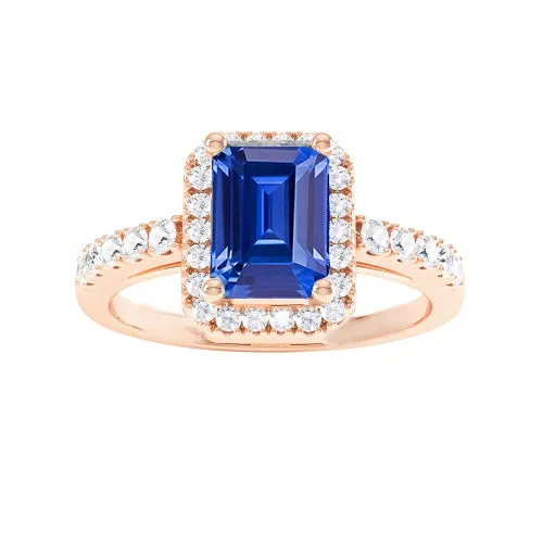 HarryChadEntcom Rings Emerald Round Natural Earth Mined Diamond Halo Ring Blue Sapphire 350 Carats Rose Gold HarryChadEntcom Rings Emerald Round Natural Earth Mined Diamond Halo Ring Blue Sapphire 350 Carats Rose Gold