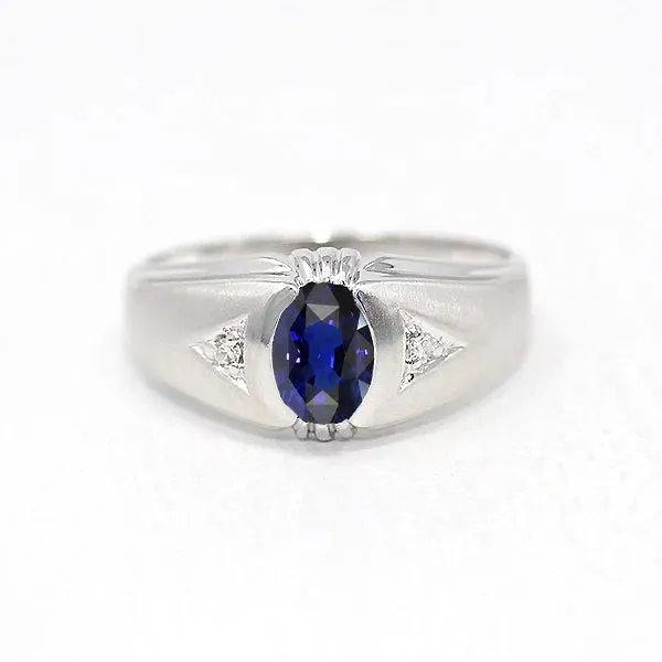HarryChadEntcom Rings Gypsy Anniversary Ring Oval Ceylon Sapphire Vintage Style 125 Carats HarryChadEntcom Rings Gypsy Anniversary Ring Oval Ceylon Sapphire Vintage Style 125 Carats