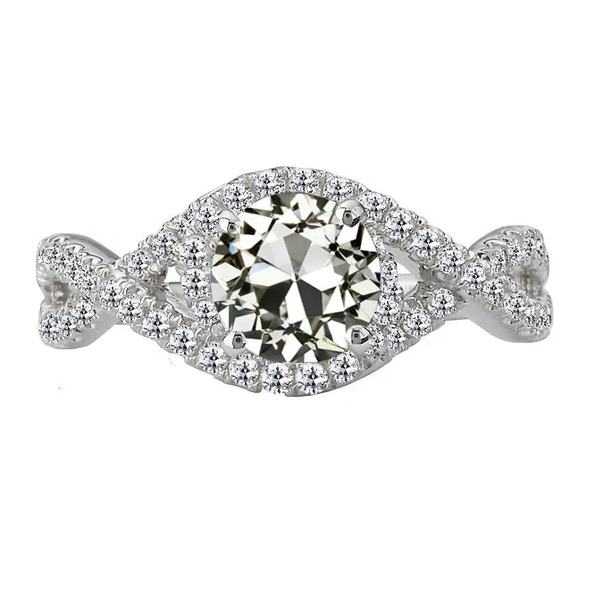 HarryChadEntcom Rings Halo Round Old Cut Natural Earth Mined Diamond Ring Infinity Style 6 Carats 14K Gold HarryChadEntcom Rings Halo Round Old Cut Natural Earth Mined Diamond Ring Infinity Style 6 Carats 14K Gold