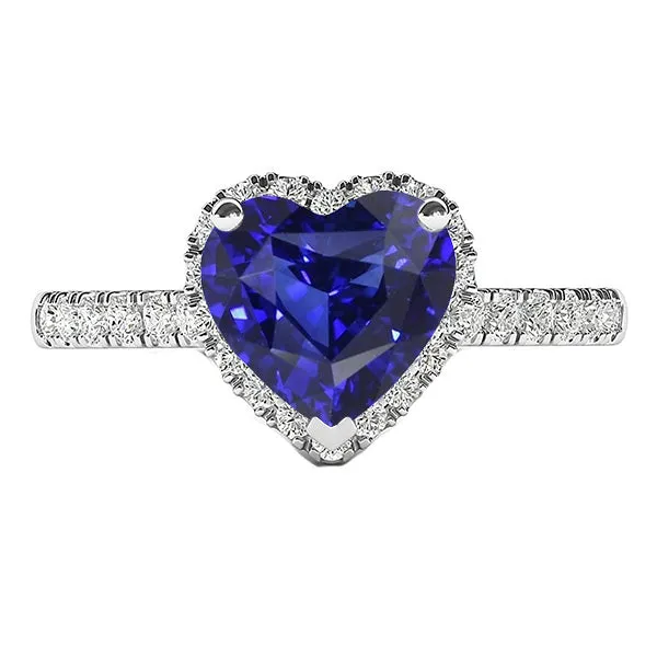 HarryChadEntcom Rings Ladies Halo Heart Srilanka Sapphire Ring Natural Earth Mined Diamonds 350 Carats HarryChadEntcom Rings Ladies Halo Heart Srilanka Sapphire Ring Natural Earth Mined Diamonds 350 Carats