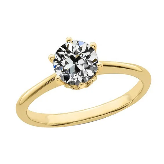 HarryChadEntcom Rings Ladys Solitaire Ring Round Old Miner Natural Earth Mined Diamond 150 Carats Yellow Gold HarryChadEntcom Rings Ladys Solitaire Ring Round Old Miner Natural Earth Mined Diamond 150 Carats Yellow Gold