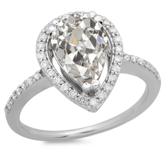 HarryChadEntcom Rings Pear Old Miner Round Large Lab Grown Diamond Halo Wedding Ring 14K Gold 10 Carats HarryChadEntcom Rings Pear Old Miner Round Large Lab Grown Diamond Halo Wedding Ring 14K Gold 10 Carats