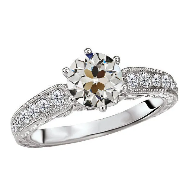 HarryChadEntcom Rings Real Round Old European Natural Earth Mined Diamond Ring 6 Prong Set White Gold 350 Carats HarryChadEntcom Rings Real Round Old European Natural Earth Mined Diamond Ring 6 Prong Set White Gold 350 Carats