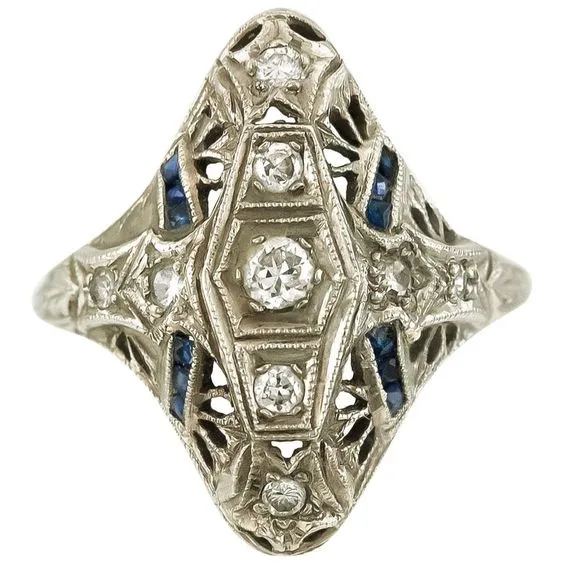 HarryChadEntcom Rings Real Round Old Miner Milligrain Natural Earth Mined Diamond Ring Baguette Sapphires 125 Ct HarryChadEntcom Rings Real Round Old Miner Milligrain Natural Earth Mined Diamond Ring Baguette Sapphires 125 Ct